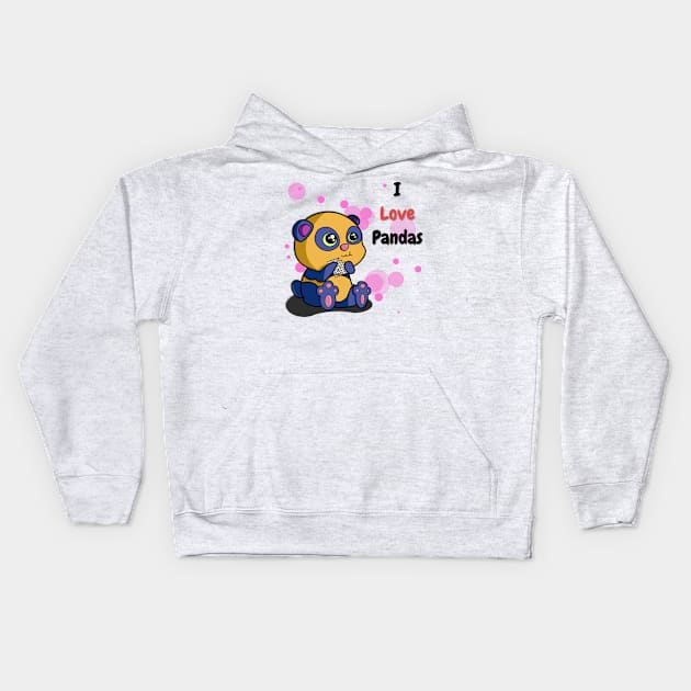 I Love Pandas | Python Dawn Black Kids Hoodie by aRtVerse